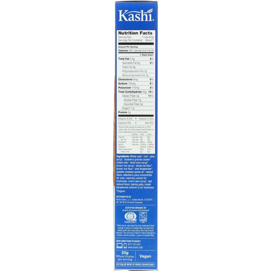 KASHI: Organic Heart to Heart Oat Flakes & Blueberry Clusters Cereal, 13.4 oz
