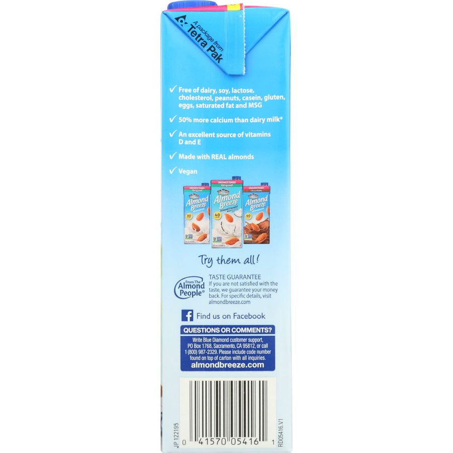 BLUE DIAMOND: Natural Almond Breeze Vanilla Unsweetened, 32 oz