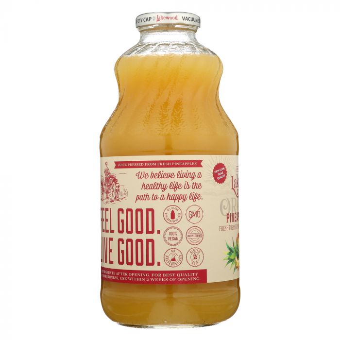 LAKEWOOD: Organic Pineapple Ginger Juice, 32 fl oz