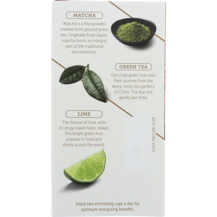 TWINING TEA: Energize Cranberry & Lime Green Tea with Matcha, 18 bg