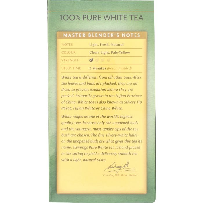 TWINING TEA: Pure White Tea, 20 bg